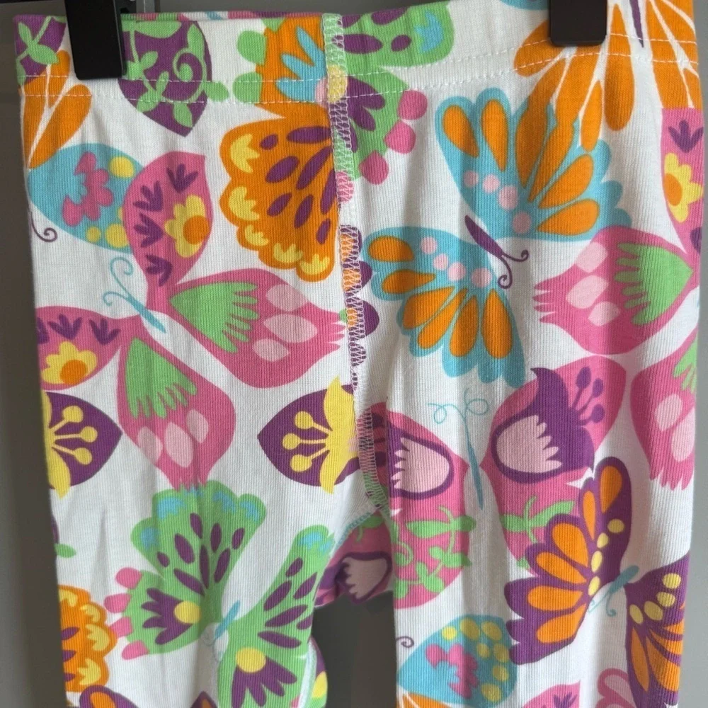 Hanna Anderson Organic Cotton PJ Bottoms Pants size 4 Classic Butterfly